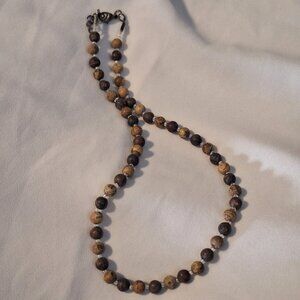 Artisan Dark and Light Jasper Stone Beaded Necklace